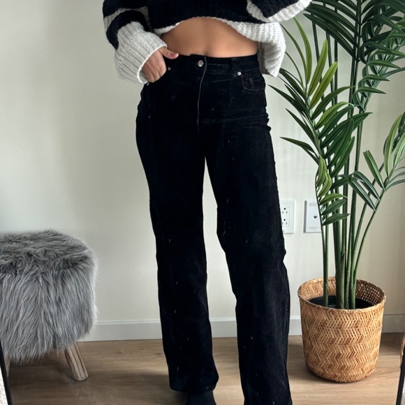 Pantalon noir en velours côtelé / Black corduroy pants - Picture 3 of 4